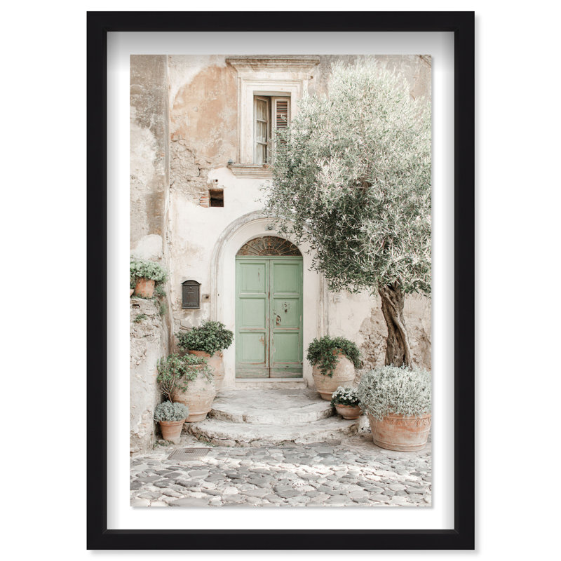 Mint Door I Shadowbox Architecture Print by Oliver Gal, Black Frame, 10 x 15, 11.5"H x 16.5"W, Black Shadowbox