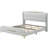 King Size Pu Leather Platform Bed With Wingback Headboard, , Grey Color, Gold Metal Accents, No Spring Box, Easy To Install Frame Upholstery, Decoration, 4 Inches Underbed, Construction-1257998830-1257998827