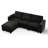 87" Chenille Convertible Sofa With Built-In Cup Holders, L-Shape Sectional Couch With Removable Ottoman For Living Room, Apartment-1879274001