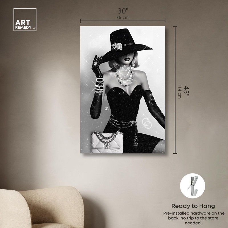 «Noir Elegance Canvas» par Art Remedy, Toile tendue, H 45 po x l 30 po