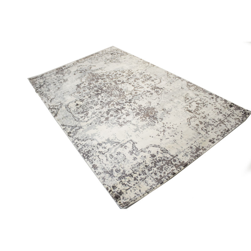 Tapis oriental brun foncé tissé à la main Rectangle