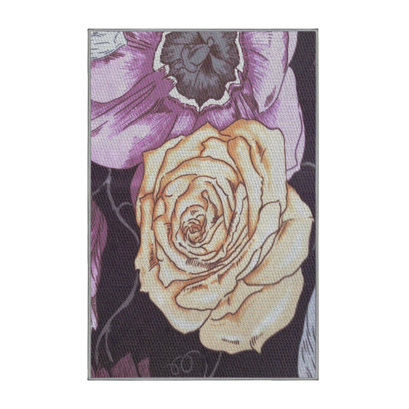 Tapis beige / mauve à motif Harwood, Rectangle 8 pi x 10 pi