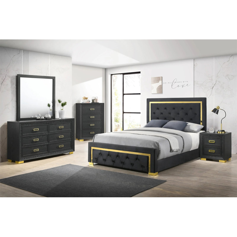 Mobilier de chambre à coucher 4 pièces Glamour