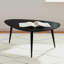 Table basse triangulaire en bois massif, noir