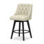 Tabouret de comptoir pivotant rembourré Malakeh avec structure en bois massif-346247744-390680687-389556598