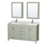 Meuble-lavabo double 60 po avec dessus en marbre et armoires à pharmacie Sheffield