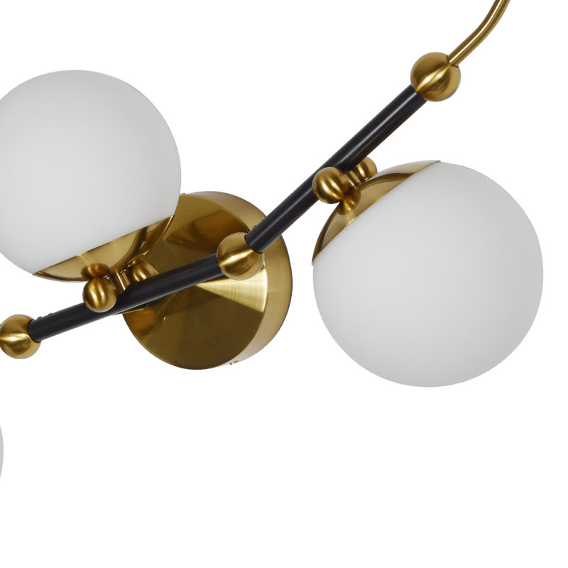 Chianti 39-in Integrated LED ETL Certified Linear Wall Sconce Light with 3 Glass Shades Brass