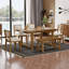 Ensemble de salle à manger 6 pièces avec pieds en bois massif, chaises ergonomiques, capacité de table de 220 lb-2079718717