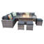 Ayeasha Rectangular 9 - Person Comer Sofa Set With Fire-Pit Dining Table with Cushions Rain Cover-1867178265-1867178264