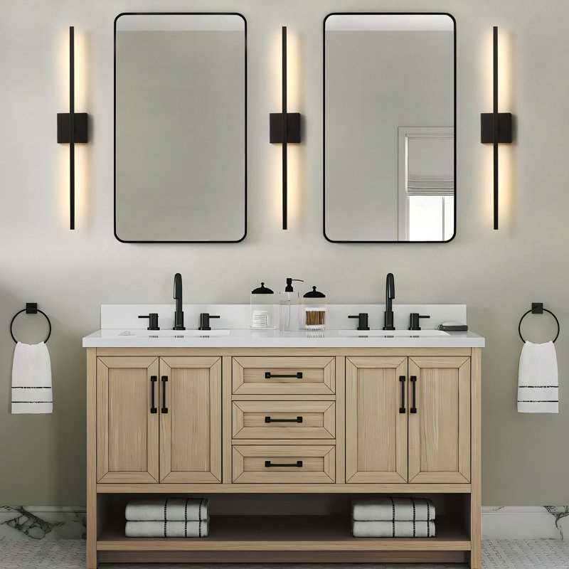 Jaiman 30'' 2-Light Dimmable LED Bath Bar, Black