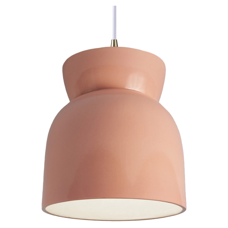 Luminaire suspendu sablier Breeona, Rosé brillant, Laiton antique