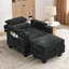 Canapé inclinable simple avec réglage manuel du dossier, charge USB et repose-pieds de rangement-528000322