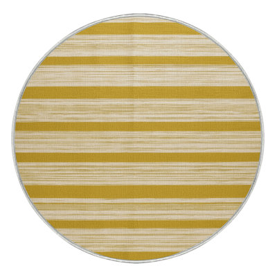 Tapis beige à rayures horizontales lavable à la machine