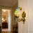 10.3"h Parrot Stained Glass Wall Sconce, Antique Bronze Iron Frame, E26 Warm Bulb Included