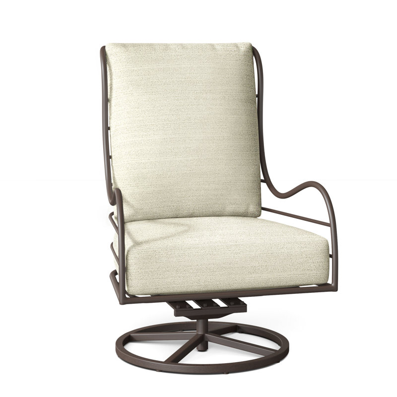 Outdoor Carmel Rocking Metal Chair with Cushions, No Welt, Verona Fossil