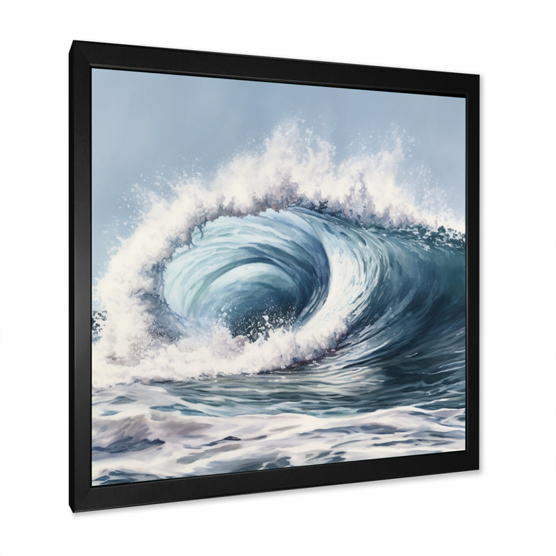 Mouvement océanique IV sur toile, Cadre photo noir, H 16 po x l 16 po x P 1 po