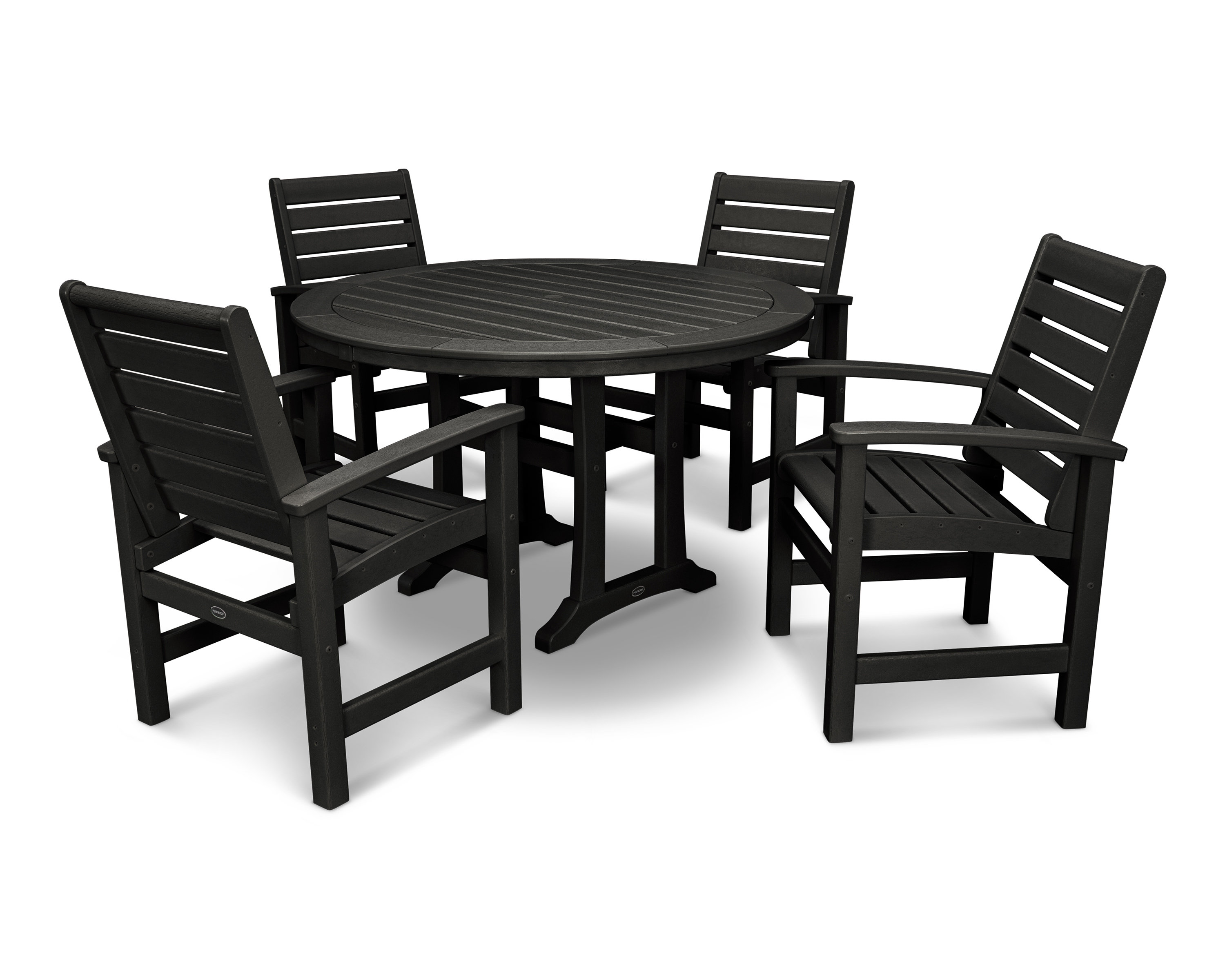 Signature 5-Piece Round Dining Set - Black