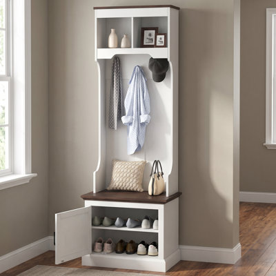 Hall Tree with Bench and Shoe Storage, Coat Rack with Bench