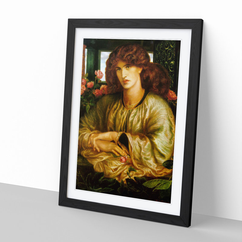 The Woman and Window by Dante Gabriel Rossetti - Picture Frame Painting, Black, 48cm H x 36cm W x 2cm D