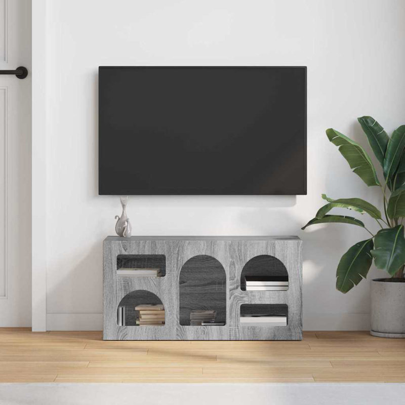 TV Stand, 40cm H x 80cm L x 35cm W, Grey Sonoma
