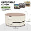  Housse ronde pour meubles de patio - Housse imperméable pour table et chaises d'extérieur 600D 600D, brun clair et kaki