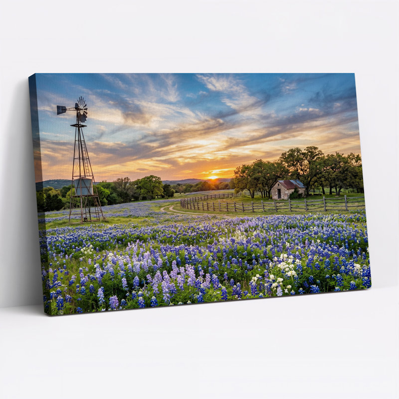 Art sur toile Bluebonnet, H 24 po x l 36 po