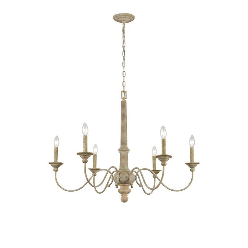 Lustre en bois 6 lumières