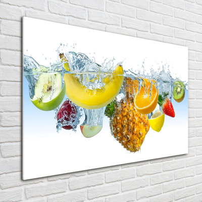 Fruit under water 1 Piece Wall Art on Glass