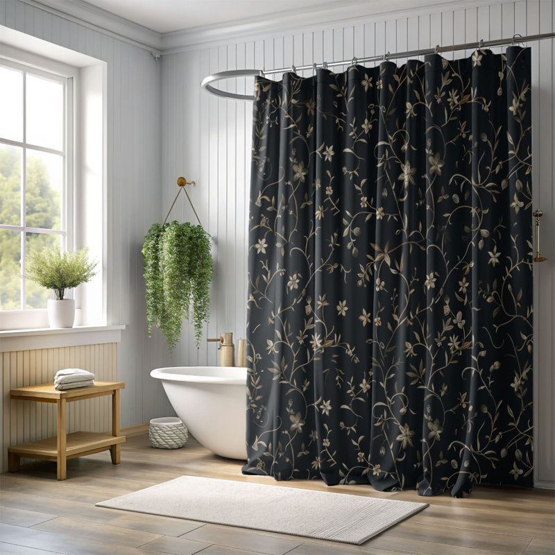 Rideau de douche Dark Pansy - Premium, H 74 po x l 71 po