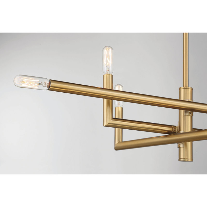 Lustre linéaire à 8 lumières Depaz, Laiton