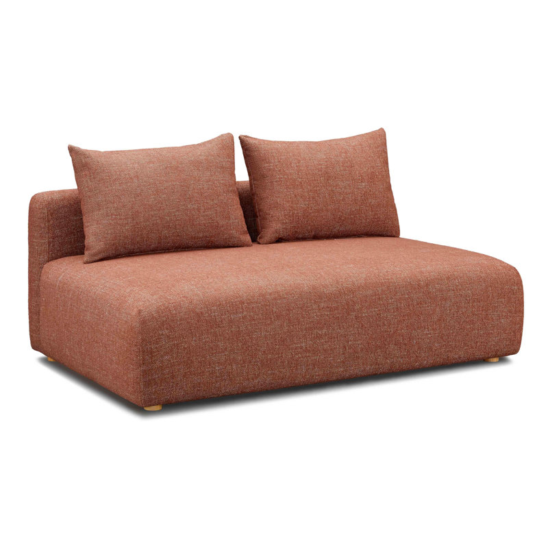 Chiemi Cheryll Textured Fabric Modular Loveseat, Red