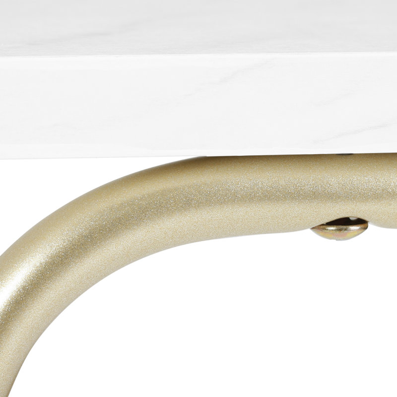 Table de bout Dalston, Marbre blanc, Or