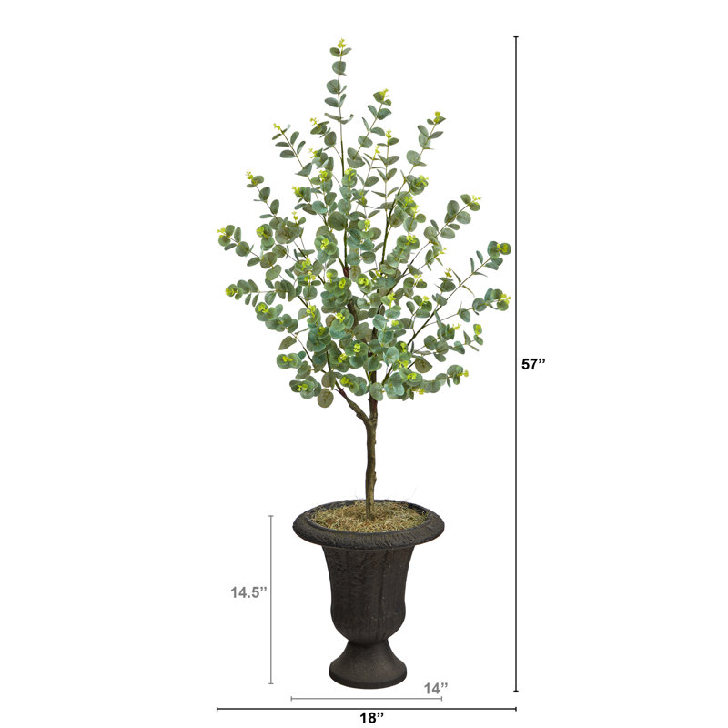 Eucalyptus Artificial Tree in Charcoal Urn