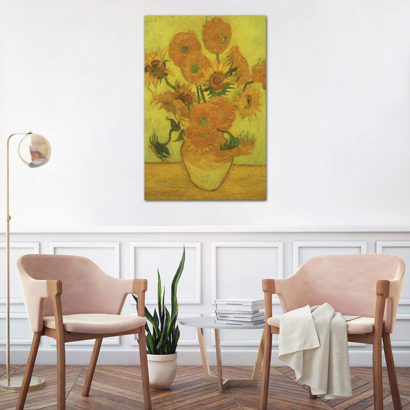 Sunflowers, 1889 by Vincent Van Gogh - Wrapped Canvas Painting, 101.6 cm H x 66.04 cm W x 1.91 cm D