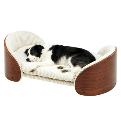 Canapé surélevé en bois massif pour chiens et chats pouvant supporter jusqu'à 220 lb convient aux chats et aux chiens de toutes tailles