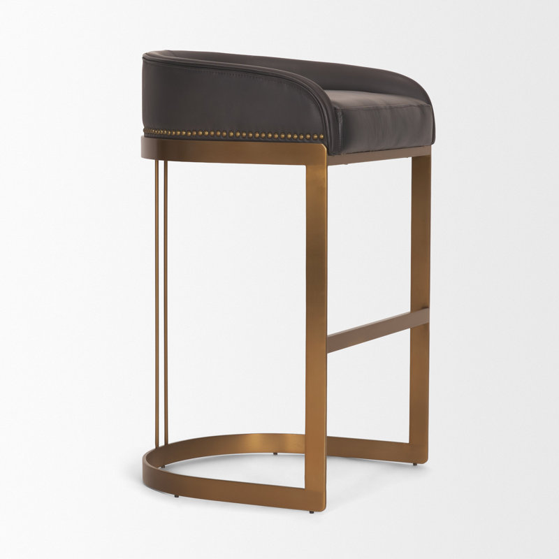 Hollyfield 29" Bar Stool, Black, Bar Stool (29.75" Seat Height)