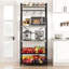 Kitchen Bakers Rack, Microwave Oven Stand with 2 Large Wire Basket, Industrial Coffee Bar Station, 5-Tier Kitchen Utility Storage Shelf with 8 Hooks for Spice, Pots Organizer-865092722
