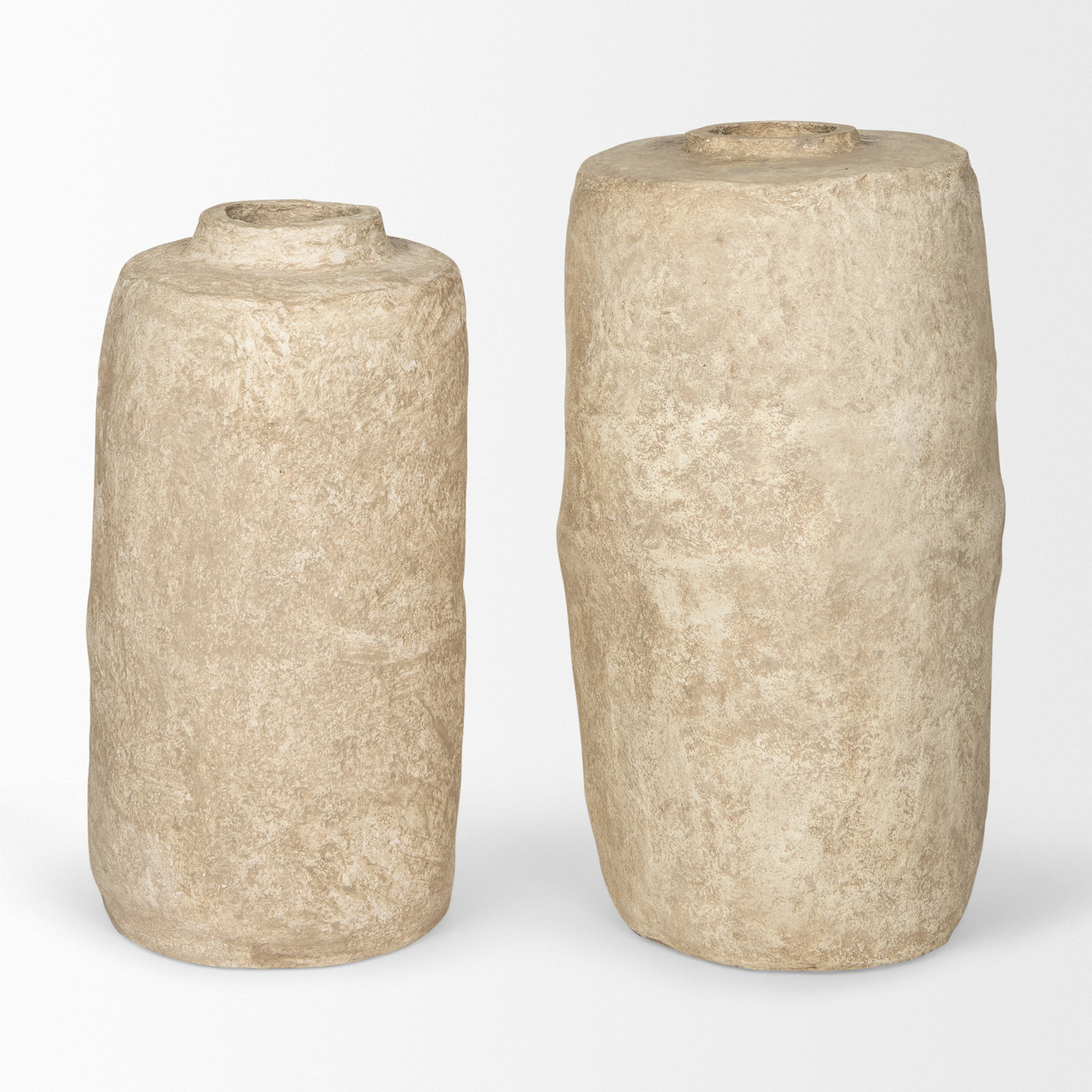 Harlingen 33'' Handmade Paper Floor Vase, Beige