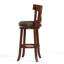 Swivel Upholstered Faux Leather Bar Stool with Solid Wood Frame-747811093