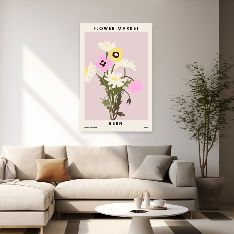 Art contemporain, art floral, H 60 po x l 40 po