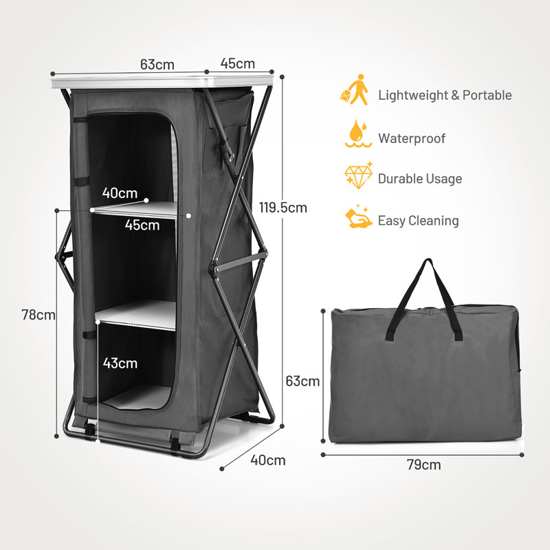 Azenet Camping Storage Cabinet, 47" H x 25" W x 18" D
