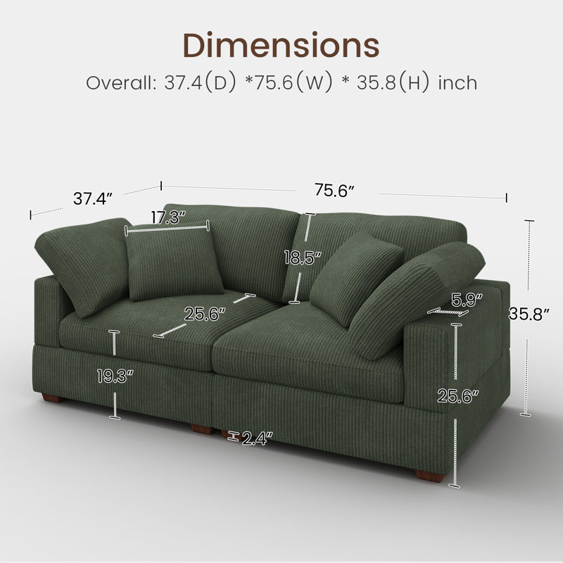 Canapé modulaire Bouley, Green