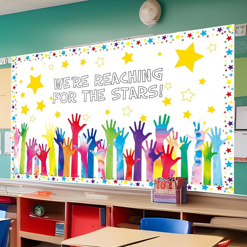 Back to School Babillard Décorations - «atteindre les étoiles» Ensemble de salle de classe avec des étoiles et des découpes