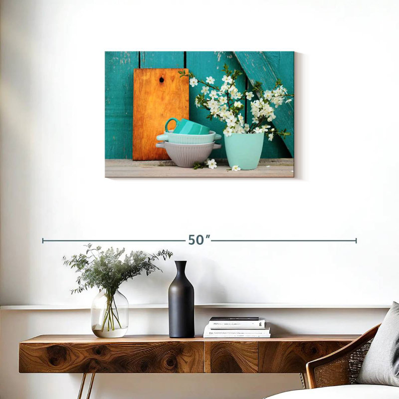 Bols et vase Senne Turquoise, H 20 po x l 30 po