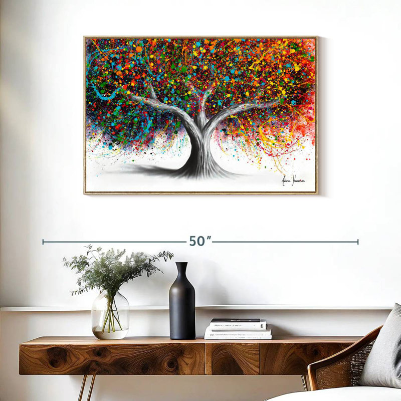 Arbre de célébration, Cadre flottant en bois naturel, 37 po x 25 po