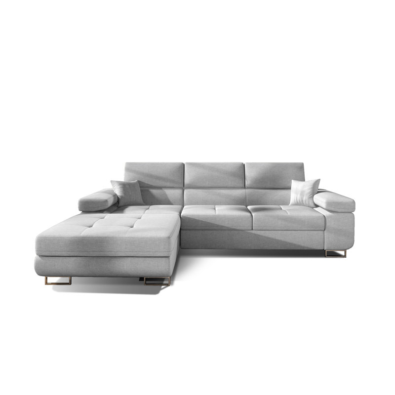 Geers 3 Seater Sofa Bed, White, Left Hand Facing, 90 cm H x 280 cm W x 205 cm D