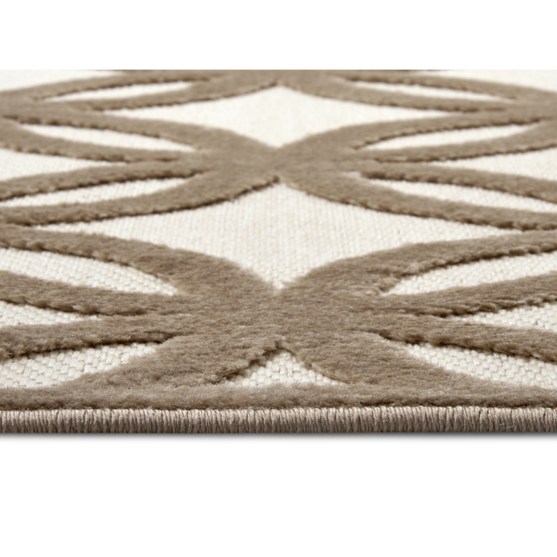 Iconic Cream/Brown Rug, Rectangular 57 x 90cm