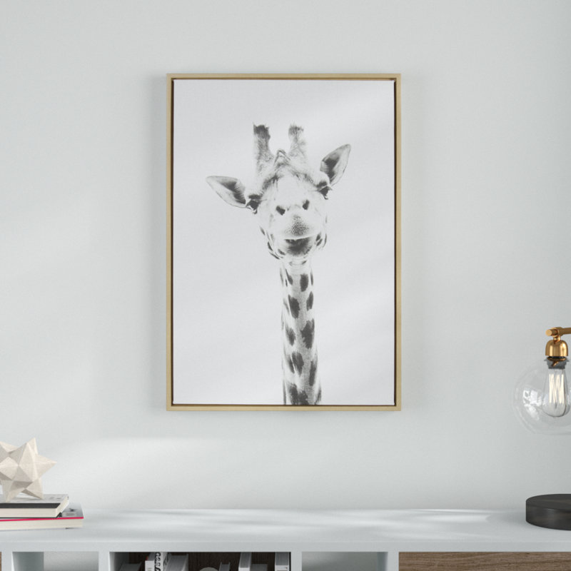 «Giraffe» par Simon Te of Tai, reproduction d'art sur toile encadrée, Naturel, H 24 po x l 18 po