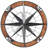 Metal Compass Sign Home Wall Decor with Wood Frame