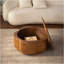 Table basse en rotin en forme de fleur avec rangement amovible, style boho-chic, parfaite pour les salons confortables et les espaces compacts
